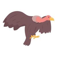 en volant vautour icône dessin animé vecteur. oiseau mal vecteur