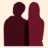 portrait silhouette de homme et femme, concept de réunion, équipe, Partenariat, couple, amis, isolé vecteur