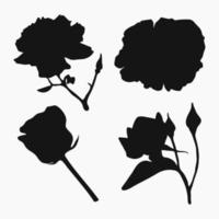 réel moderne silhouettes végétaux, herbes. dessin fleurs bégonia. bourgeon Rose vecteur