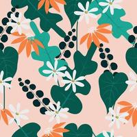 joli motif floral vintage dessiné à la main illustration vectorielle d'arrière-plan harmonieux pour la mode, le tissu, le papier peint et la conception d'impression vecteur