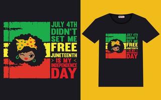 juneteenth typographie citations T-shirt, noir histoire mois T-shirt conception, vecteur graphique