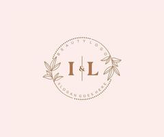 initiale il des lettres magnifique floral féminin modifiable premade monoline logo adapté pour spa salon peau cheveux beauté boutique et cosmétique entreprise. vecteur