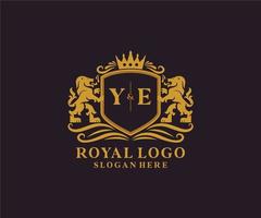 modèle de logo de luxe royal lion lettre initiale en art vectoriel pour restaurant, royauté, boutique, café, hôtel, héraldique, bijoux, mode et autres illustrations vectorielles.