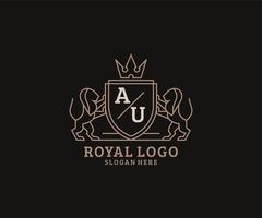 modèle de logo de luxe royal lion initial lettre au dans l'art vectoriel pour le restaurant, la royauté, la boutique, le café, l'hôtel, l'héraldique, les bijoux, la mode et d'autres illustrations vectorielles.