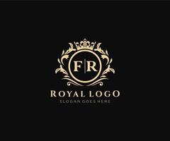 initiale fr lettre luxueux marque logo modèle, pour restaurant, royalties, boutique, café, hôtel, héraldique, bijoux, mode et autre vecteur illustration.