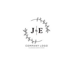 initiale je des lettres magnifique floral féminin modifiable premade monoline logo adapté pour spa salon peau cheveux beauté boutique et cosmétique entreprise. vecteur