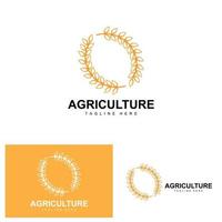 riz logo, agriculture conception, vecteur blé riz icône modèle illustration