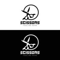 les ciseaux logo, Coupe outils vecteur, salon de coiffure le rasoir les ciseaux Facile conception, illustration modèle icône vecteur