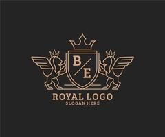 initiale être lettre Lion Royal luxe héraldique, crête logo modèle dans vecteur art pour restaurant, royalties, boutique, café, hôtel, héraldique, bijoux, mode et autre vecteur illustration.