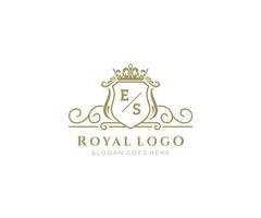 initiale es lettre luxueux marque logo modèle, pour restaurant, royalties, boutique, café, hôtel, héraldique, bijoux, mode et autre vecteur illustration.