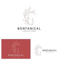 botanique logo, la nature plante conception, fleur plante icône vecteur avec ligne modèle