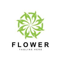 logo de fleur, conception de jardin de fleurs avec une marque de produit vectoriel de style simple, soins de beauté, naturel