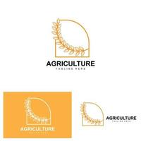 riz logo, agriculture conception, vecteur blé riz icône modèle illustration