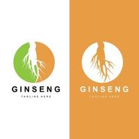 ginseng logo, à base de plantes plante vecteur, Naturel à base de plantes médecine, ginseng à base de plantes boisson icône vecteur
