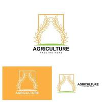 riz logo, agriculture conception, vecteur blé riz icône modèle illustration