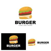 Burger logo, pain vecteur, Viande et légume, vite nourriture conception, Burger magasin et produit marque icône illustration vecteur