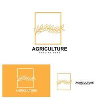 riz logo, agriculture conception, vecteur blé riz icône modèle illustration