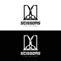 les ciseaux logo, Coupe outils vecteur, salon de coiffure le rasoir les ciseaux Facile conception, illustration modèle icône vecteur