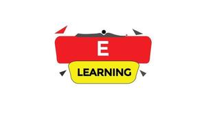 elearning bouton vecteurs.sign étiquette discours bulle elearning vecteur