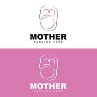 Enceinte logo, maman et bébé santé se soucier conception, Enceinte et bébé médicament marque icône vecteur