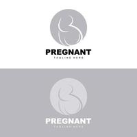 Enceinte logo, maman et bébé santé se soucier conception, Enceinte et bébé médicament marque icône vecteur