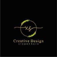 initiale xs beauté monogramme et élégant logo conception, écriture logo de initiale signature, mariage, mode, floral et botanique logo concept conception. vecteur