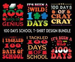 100 journées de école t chemise conception paquet vecteur