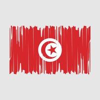 vecteur de brosse drapeau tunisie