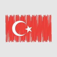 drapeau de la turquie brosse illustration vectorielle vecteur