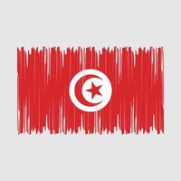 drapeau de la tunisie brosse illustration vectorielle vecteur