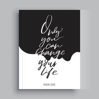 Couverture de livre de motivation avec lettrage à la main vecteur