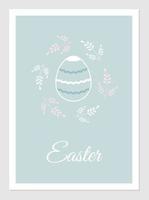 Pâques affiche avec plante éléments et caractères. vecteur illustration de Pâques œuf. conception pour vacances Pâques salutation carte.