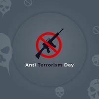 anti terrorisme journée salutation carte bannière affiche pour Arrêtez terrorisme vecteur illustration