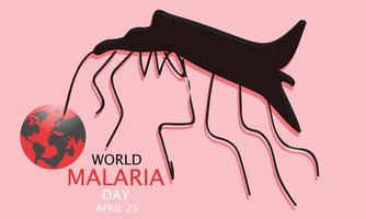monde paludisme journée. modèle pour arrière-plan, bannière, carte, affiche vecteur