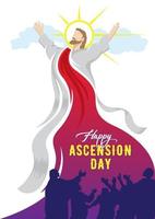 joyeux jour de l'ascension de jésus christ vecteur