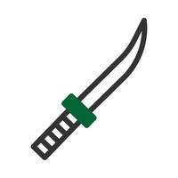 épée icône bichromie gris vert style militaire illustration vecteur armée élément et symbole parfait.
