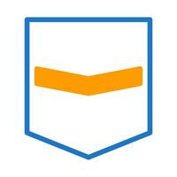badge icône bichromie bleu Orange style militaire illustration vecteur armée élément et symbole parfait.