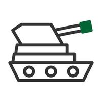 réservoir icône bichromie gris vert style militaire illustration vecteur armée élément et symbole parfait.