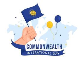 Commonwealth de nations journée sur 24 mai illustration avec aide guider Activités par républiques les organisations dans plat main tiré modèles vecteur