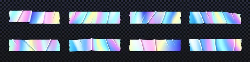 holographique iridescent adhésif ridé ruban vecteur