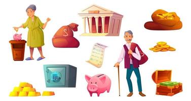 économie argent dessin animé icône, porcin banque sûr dépôt vecteur