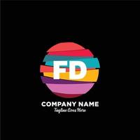 fd initiale logo avec coloré modèle vecteur. vecteur