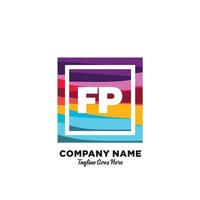 fp initiale logo avec coloré modèle vecteur. vecteur