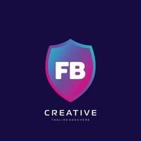 fb initiale logo avec coloré modèle vecteur. vecteur