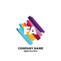 FA initiale logo avec coloré modèle vecteur. vecteur