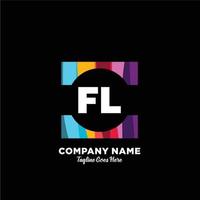 fl initiale logo avec coloré modèle vecteur. vecteur