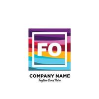 fo initiale logo avec coloré modèle vecteur. vecteur