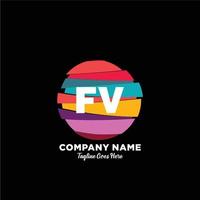 fv initiale logo avec coloré modèle vecteur. vecteur