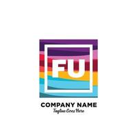 fu initiale logo avec coloré modèle vecteur. vecteur