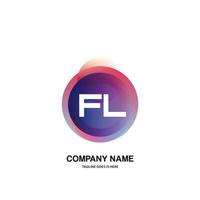 fl initiale logo avec coloré cercle modèle vecteur